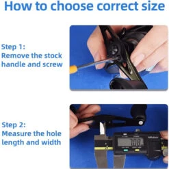 Gomexus 95mm Carbon Swept Handle With 20mm Aluminium Knob -Vis Lijn Pro Verkoopwinkel DCS95A20BKGDr 5